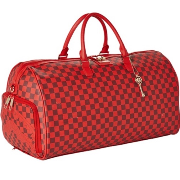 Sprayground Sharks in Paris Duffle (Red Checkered Edition) bag - Picture 6 of 7
